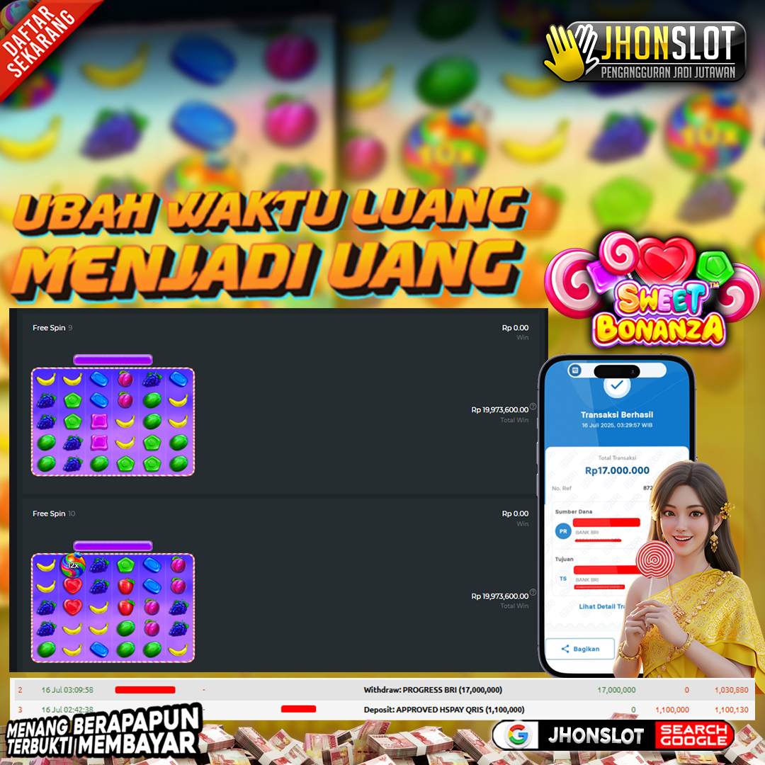 𝐈𝐃 𝐆𝐚𝐥*** 𝐌𝐞𝐧𝐚𝐧𝐠 𝐑𝐩 𝟏𝟕,𝟎𝟎𝟎,𝟎𝟎𝟎 𝐝𝐚𝐫𝐢 𝐒𝐰𝐞𝐞𝐭 𝐁𝐨𝐧𝐚𝐧𝐳𝐚 𝟏𝟎𝟎𝟎 𝐇𝐚𝐧𝐲𝐚 𝐁𝐞𝐫𝐦𝐨𝐝𝐚𝐥 𝐑𝐩 𝟏,𝟏𝟎𝟎,𝟎𝟎𝟎 𝐝𝐢 𝐉𝐇𝐎𝐍𝐒𝐋𝐎𝐓