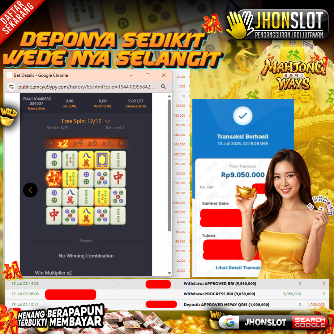 𝐈𝐃 𝐩𝐮𝐤****𝐤𝐮 𝐑𝐚𝐢𝐡 𝐑𝐩 𝟗.𝟎𝟓𝟎.𝟎𝟎𝟎 𝐁𝐞𝐫𝐦𝐨𝐝𝐚𝐥 𝐑𝐩 𝟏.𝟎𝟎𝟎.𝟎𝟎𝟎 𝐝𝐢 𝐆𝐚𝐦𝐞 𝐌𝐚𝐡𝐣𝐨𝐧𝐠 𝐖𝐚𝐲𝐬 𝐯𝐢𝐚 𝐉𝐇𝐎𝐍𝐒𝐋𝐎𝐓